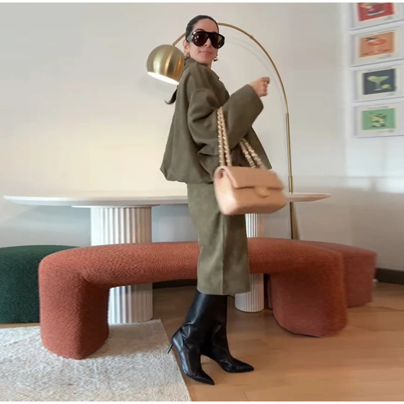 Fashion Coat Short Pant Women Set Casual Loose Lapel  Button Long Sleeve Female Jacket Suit 2025 Autumn High Street Lady Sets