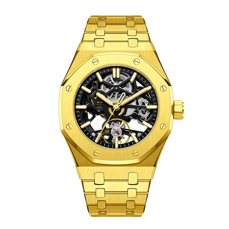 High End Precision Steel Belt Butterfly Buckle Mechanical Watch Relojes Para Hombre