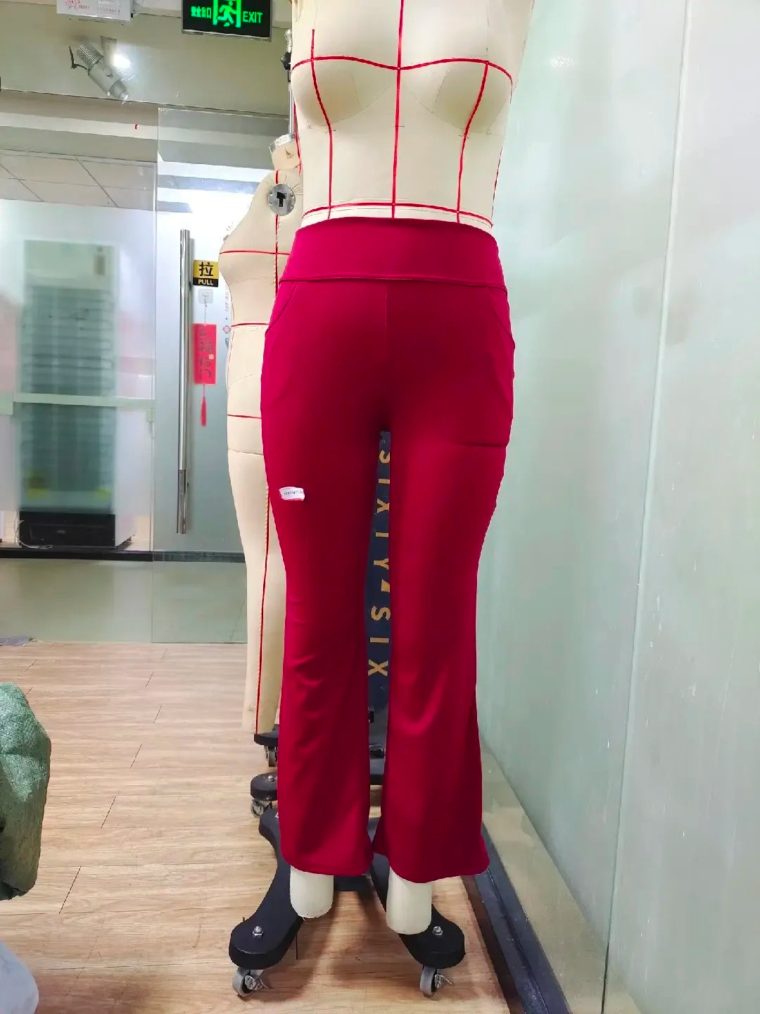 Flared Leggings Basic Yoga Pants With Pockets Women High Waist Breathable Comfortable Pants Gym Sports Slim Flared Tight Pants