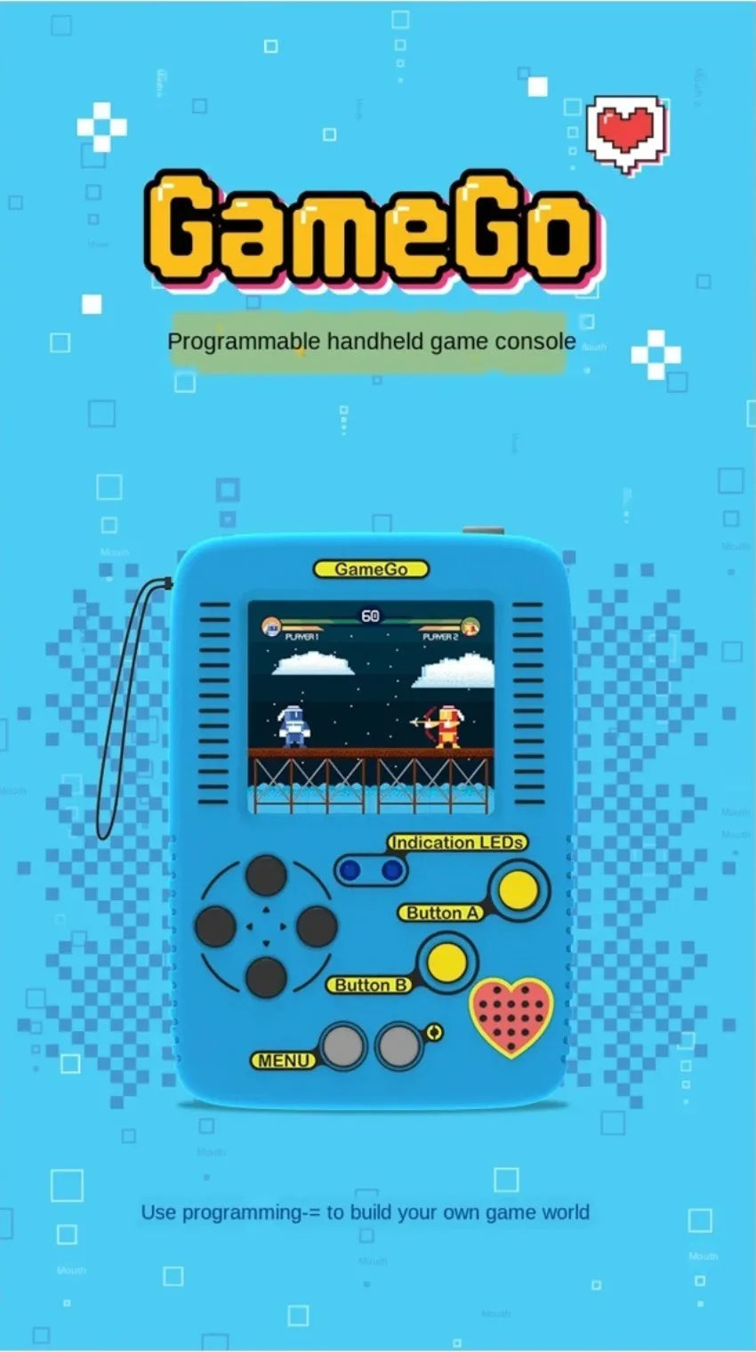 GameGo Game Console programmable  Kid's Primary Secondary School Programming Toy Teaching Aids Portable Game Console Handheld