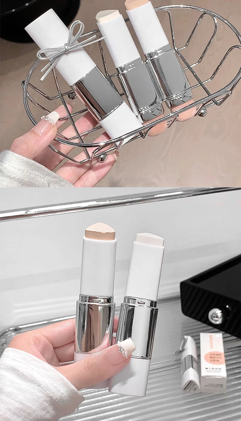 Lazy foundation stick, moisturizing and natural concealer makeup,matte makeup base,rare beauty,Keep makeup and sweat