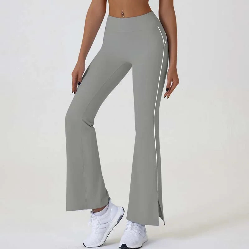 Flared Sports Yoga Pants High-Waisted Women Pants and Trousers Women Trousers Fitness Female Clothing Solid Color Women