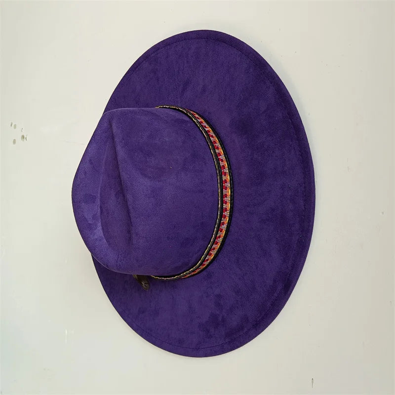 Hot sale suede fedora hat for men and women 56-58cm adult size suede jazz hat classic church fedora women's gorras para hombres