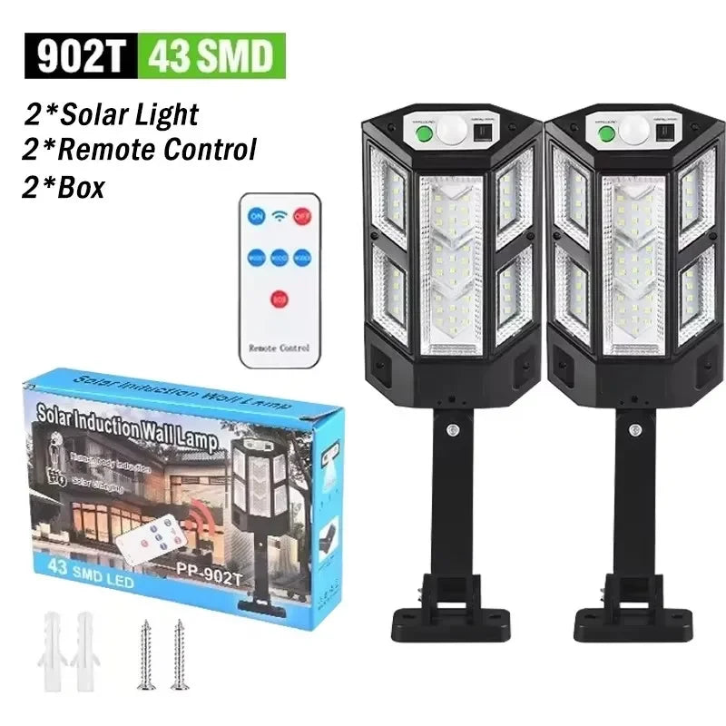 Newest Solar LED Light 300000LM Outdoor Solar Lamp Of Motion Sensor 4 Mode Waterproof IP65 Solar Garden Light Street Yard Lanter