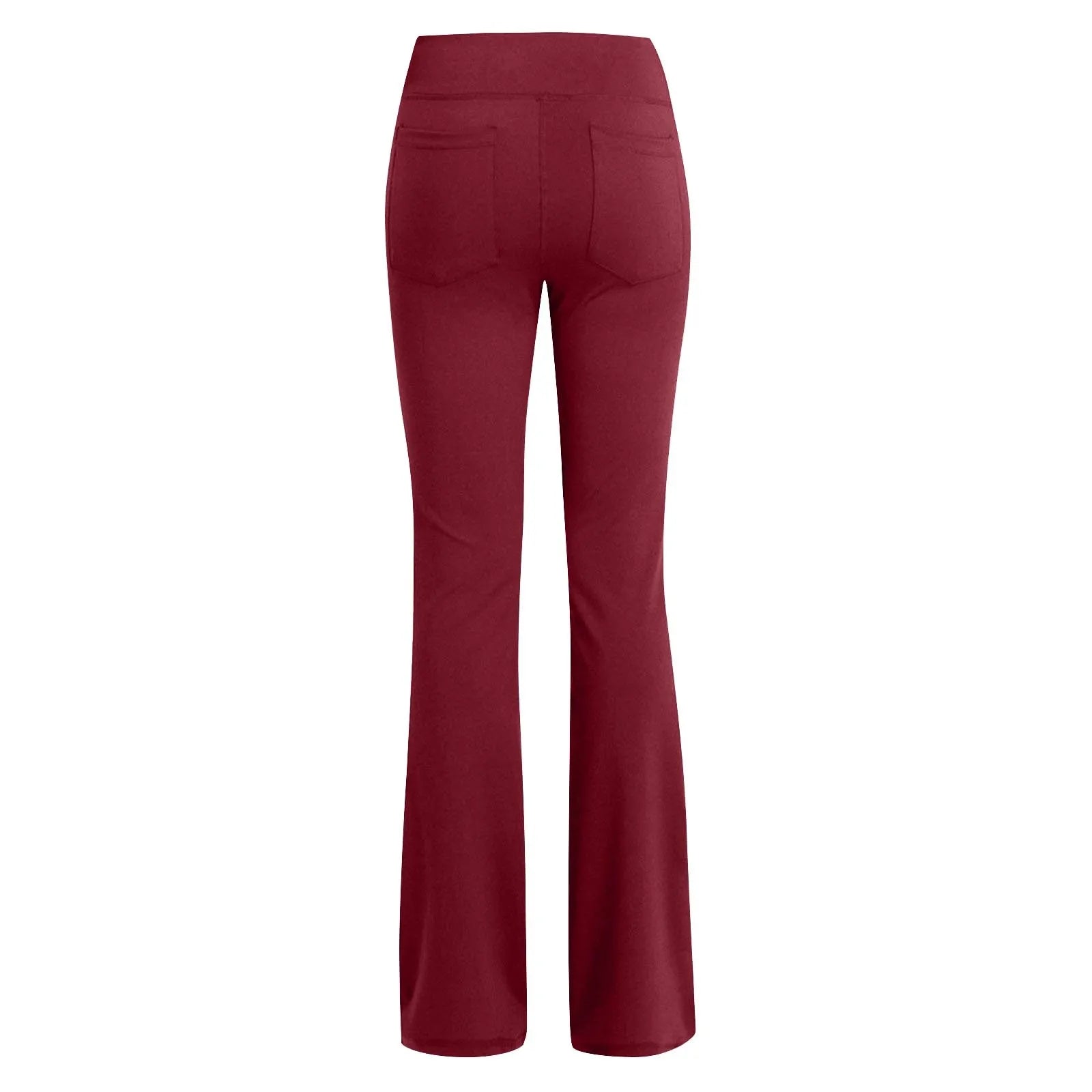 Flared Leggings Basic Yoga Pants With Pockets Women High Waist Breathable Comfortable Pants Gym Sports Slim Flared Tight Pants