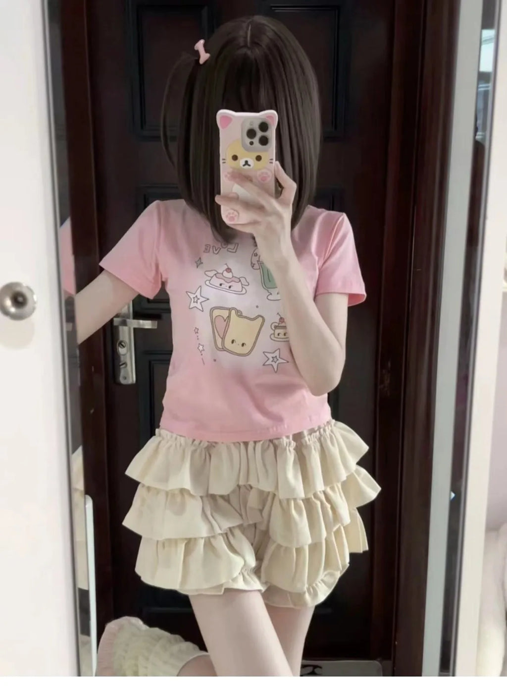 Puffy Cake Mini Skirts Women Ruched Ruffle High Waist Solid All-match Sweet Lovely Girls College Harajuku Trendy Streetwear Ins