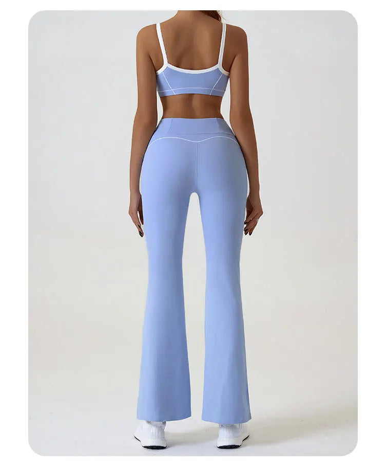 Flared Sports Yoga Pants High-Waisted Women Pants and Trousers Women Trousers Fitness Female Clothing Solid Color Women