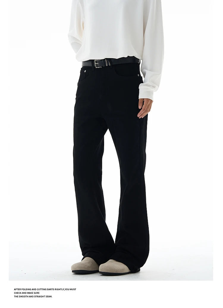 Men's Flared Pants Solid Stretch New Slim Wide Legs Fashion Trousers Hip Hop Casual Hippie Pants Male Streetwear