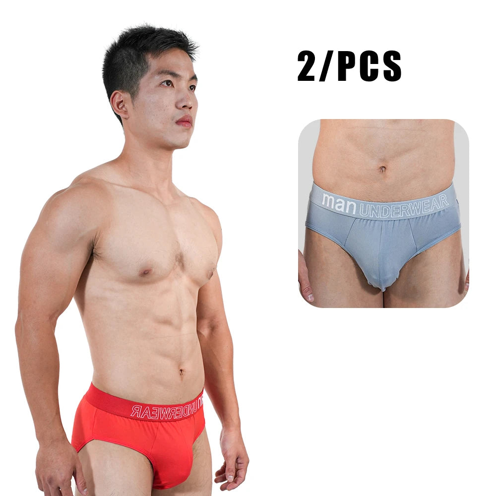 2Pcs Men‘s Large Briefs Mens Comfortable Underpants Man Sexy Gifts Underwear Stunend Breathable Triangle Panties Para Hombres