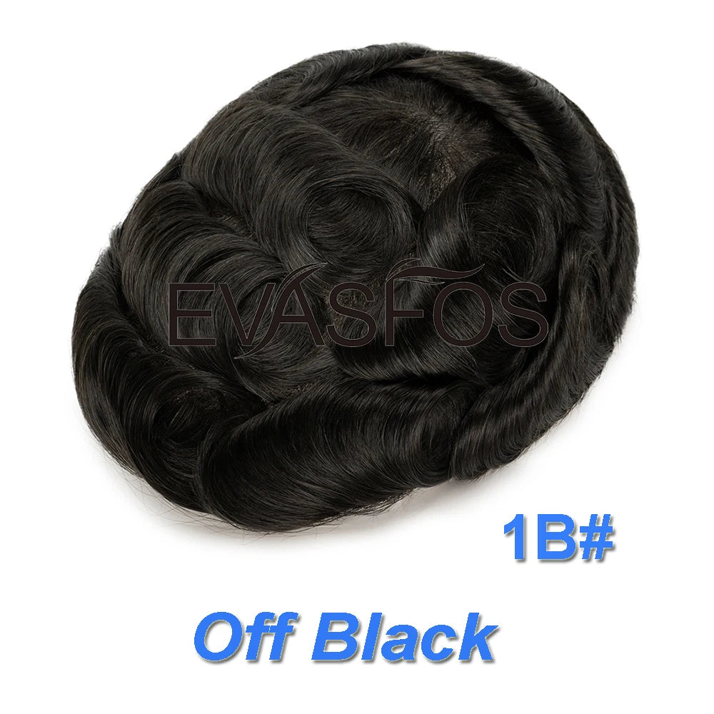 Invisible Knots Men Capillary Prosthesis Wig For Men 0.03mm Ultra Thin Skin Hair Replacement Men Toupee Natural Hair System Men