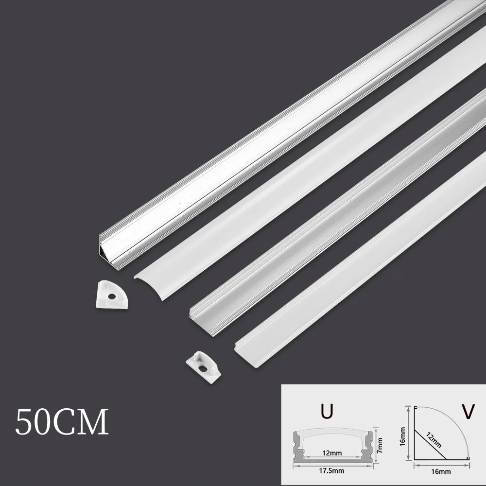 1-30pcs/Lot perfil aluminio led Corner Aluminium Profile Channel Holder for LED Strip Light Bar Cabinet Lamp Kitchen Closet