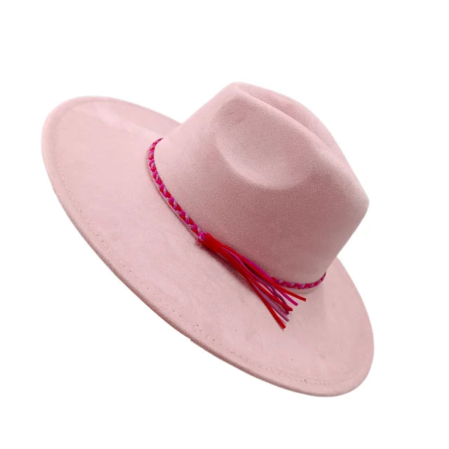 Gorras Para Hombres Three styles Suede Hat Water drop hat 9.5cm Wide Brim Fedora Hat Women's Autumn and Winter Felt Jazz Hat