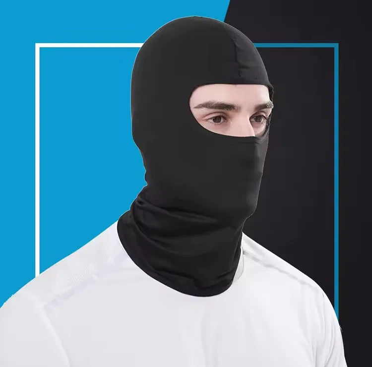 Ice Silk Sunscreen Full Face Mask Outdoor Fishing Motorcycle Windproof UV Protective Mask Black Balaclava Mask