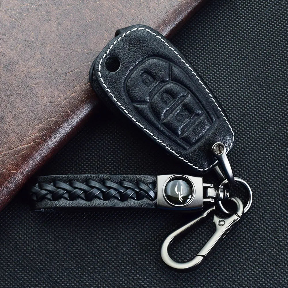 Leather Car Key Case Auto Accessories For Chevrolet Cruze 2016 2017 2018 Sonic Spark Trax 2019 Remote Fobs Cover Keychain Holder