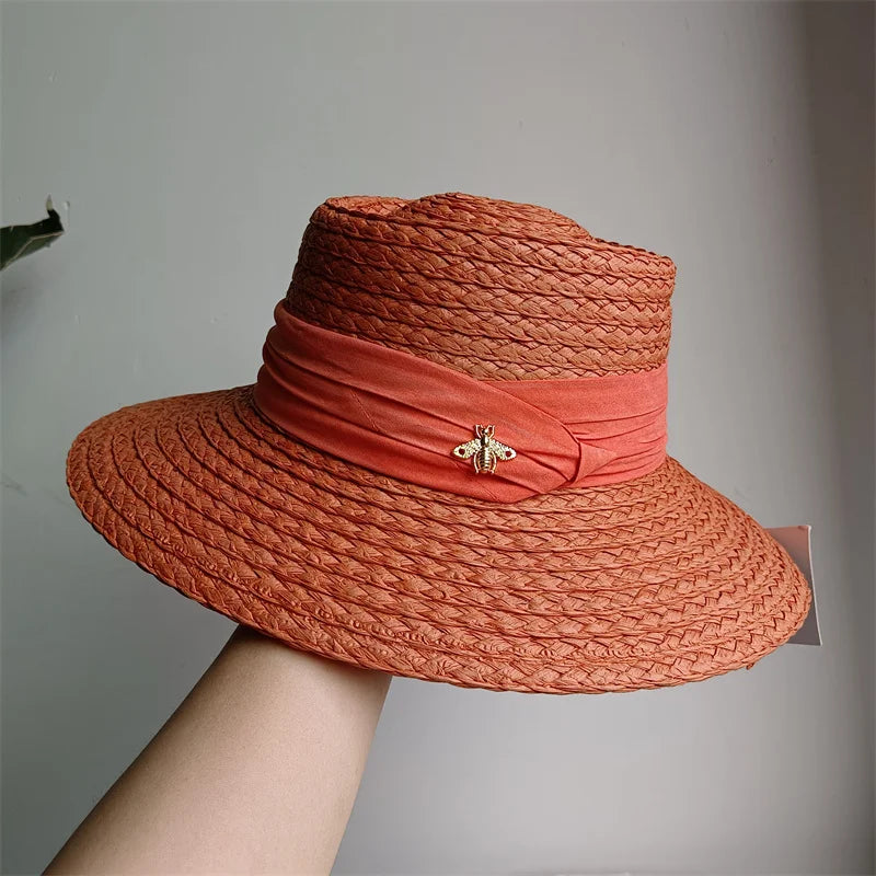 Straw hat women breathable sun hat fashion hollow retro straw hat hand-woven summer travel straw hat gorras para hombres