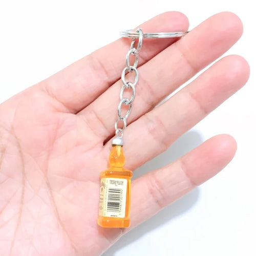 1PC Resin 3D Beer Bottle Pendant Keychain Bag Accessories Jewelry Keychains Llaveros Para Hombre