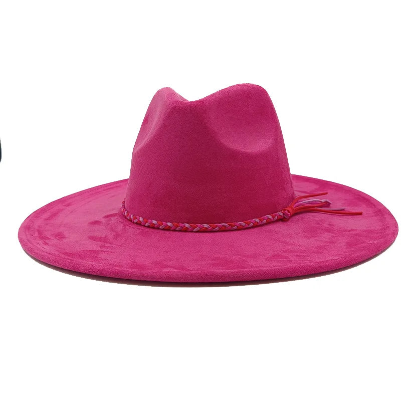 Gorras Para Hombres Three styles Suede Hat Water drop hat 9.5cm Wide Brim Fedora Hat Women's Autumn and Winter Felt Jazz Hat
