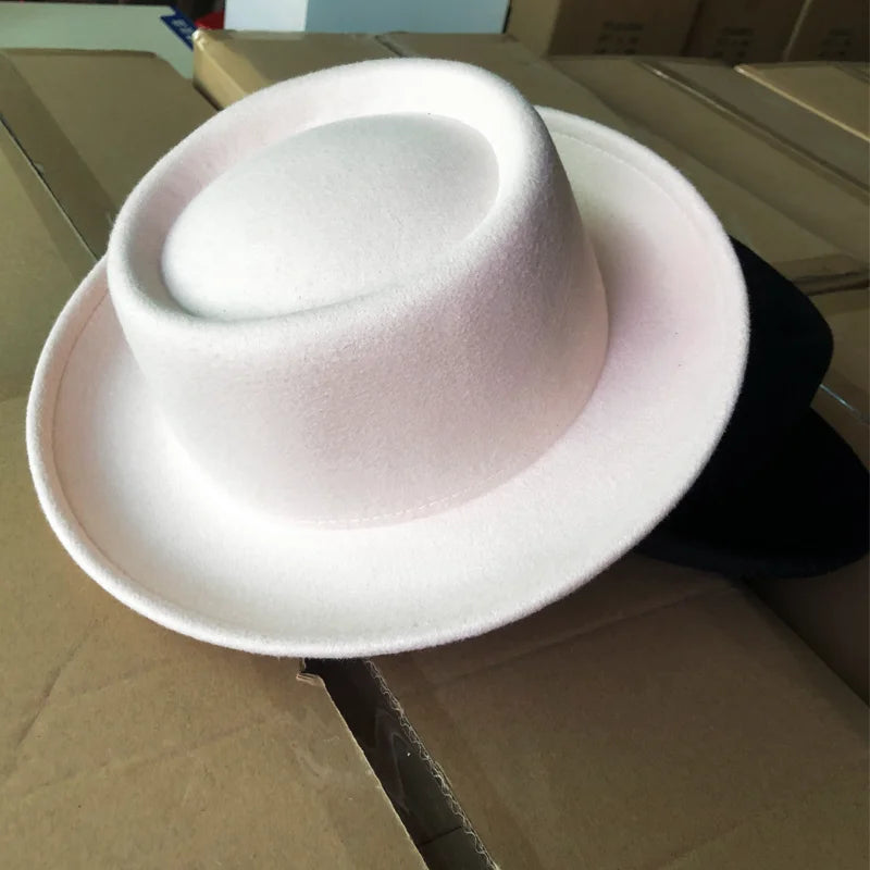Men's hat Fedora Hat Women's Fashion Autumn and Winter Pork Pie Double Concave Small Brim Men's Jazz Hat Gorras para hombres
