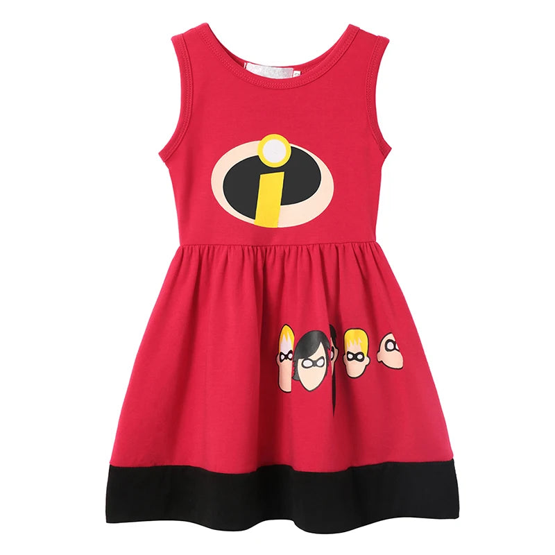 2025 Summer Elsa Anna Casual Dress Girls Cotton Clothes Children Sleeveless A-Line Dress Baby Kids Princess Casual Clothing 2-8Y