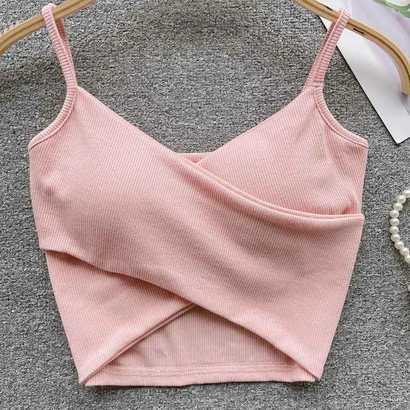  Irregular Casual Sport Camisole Women Strap Design Solid Fashion 2023 Y2K Elegant Ladies Chic Slim Tank Tops
