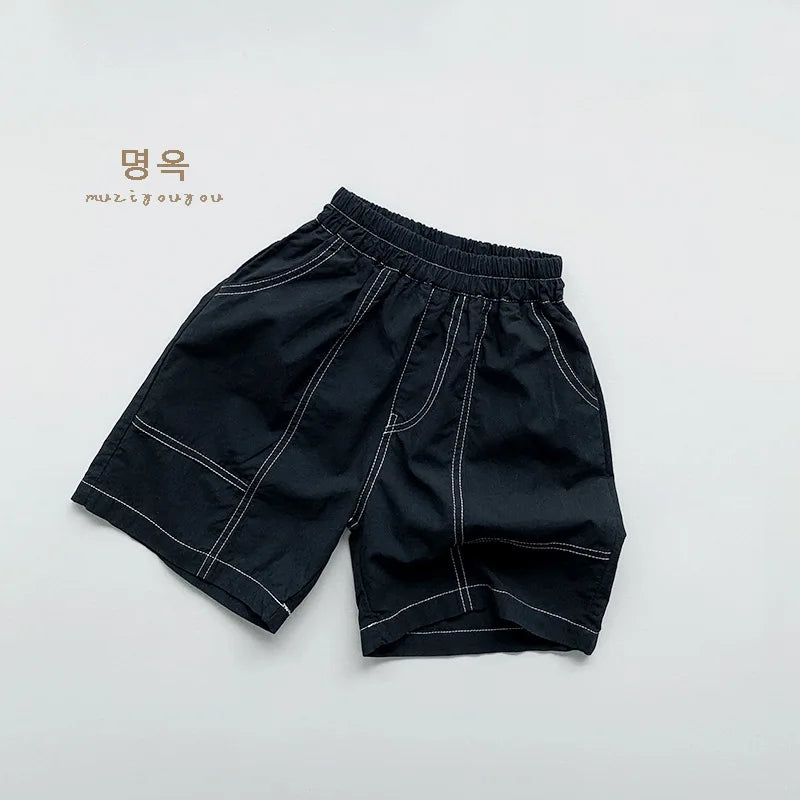 2025 Summer New Children Loose Shorts Baby Solid Casual Pants Boys Girls Cotton Casual Shorts Toddler Middle Pants Kids Clothes