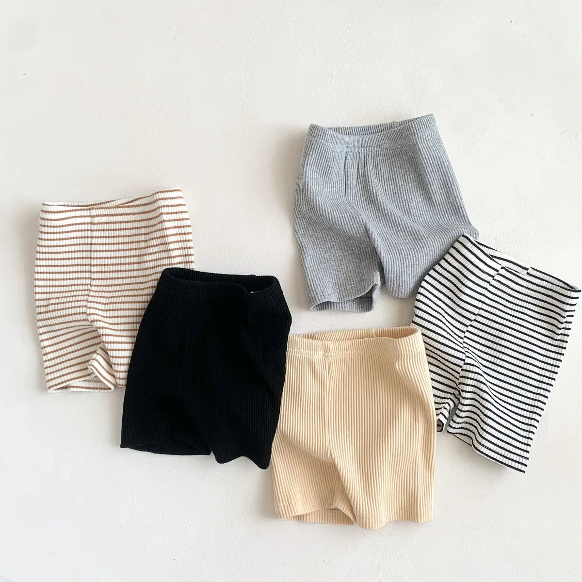 2024 Summer Baby Trousers Pants Ribbed Elastic Striped Pants Children's Casual Infant Clothing Kids Toddler Boys Girl Clothes