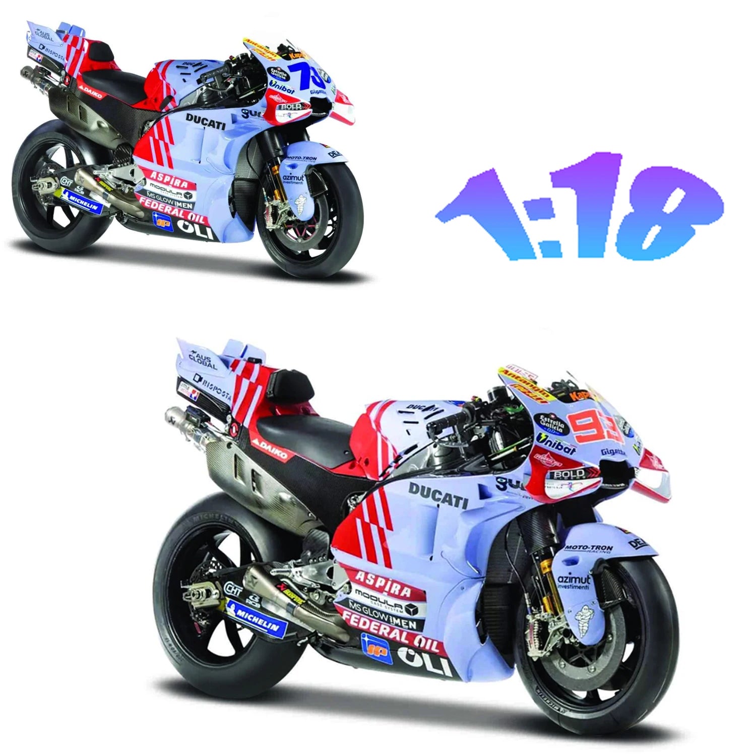 Maisto 1:18 Gresini Racing 2024 Moto Model GP Motorcycle Toy 93# Marc Marquez 73# Alex Motorbike Static Models