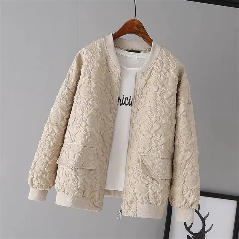 Solid Color Ladies Short Baseball Jacket 2026 New Korean Spring Casual White Jacket Top Female Cardigan Zipper Jackets Fashion