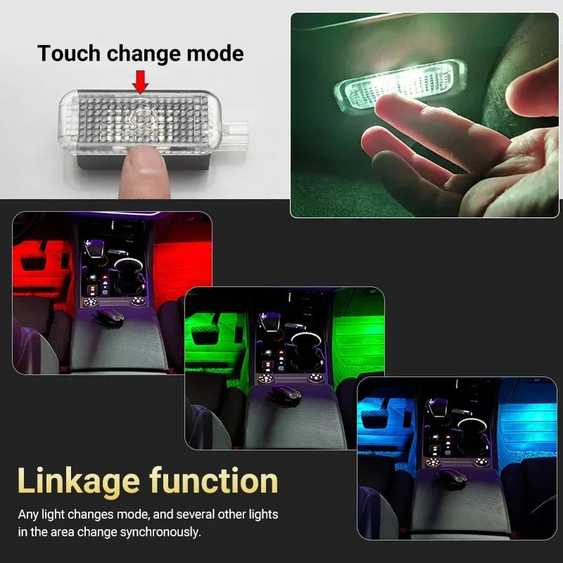 Car Footwell Lights Accessories For Skoda Octavia Pro A8 MK4 Superb 3 Rapid Kodiaq Karoq For Seat Leon MK3 Ibiza Ateca Toledo