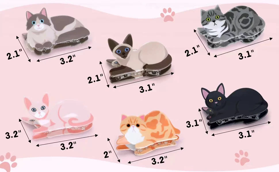 1/2/3/5pcs cat hairpin lady cute little hairpin short long hair hairpin for daughter lover girl school partner