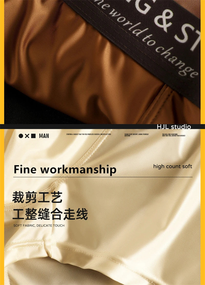 Choice boxers hombre Ice silk cueca satin ropa interior hombre Plus size calzoncillos hombres breathable sexy tоy man underwear