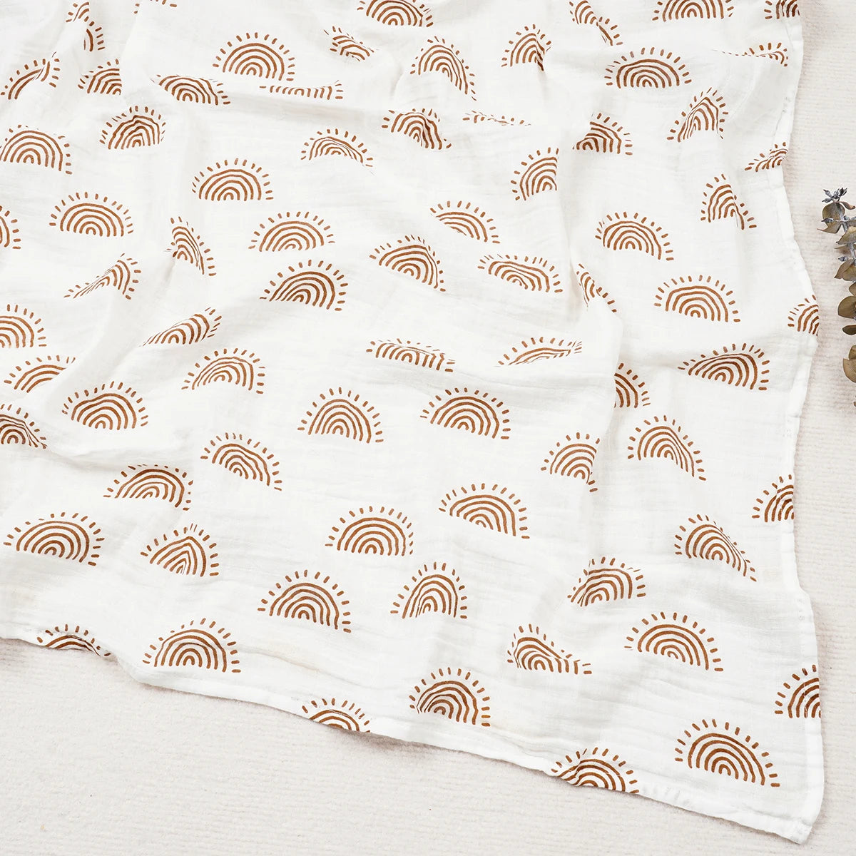 100% Cotton 120*110cm 2 Layers Newborn Baby Bath Towel Wrap Muslin Swaddle Blankets