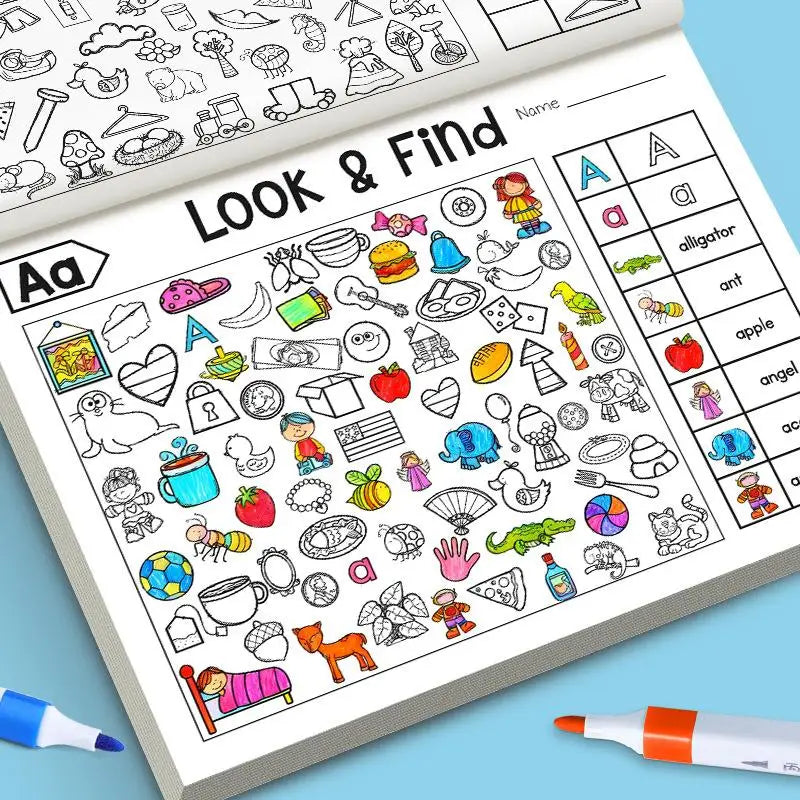 1 Set Interactive Educational Toys Look & Find Visual Puzzle Book For Kids With Color And Shape Search Activities