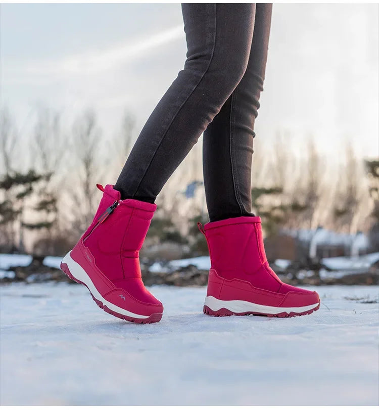 Men Boots  Winter Shoes For Men Warm Snow Boots Mid-calf Men Warm Shoes Thick Plush Winter Boots For Men Women Cotton Shoes