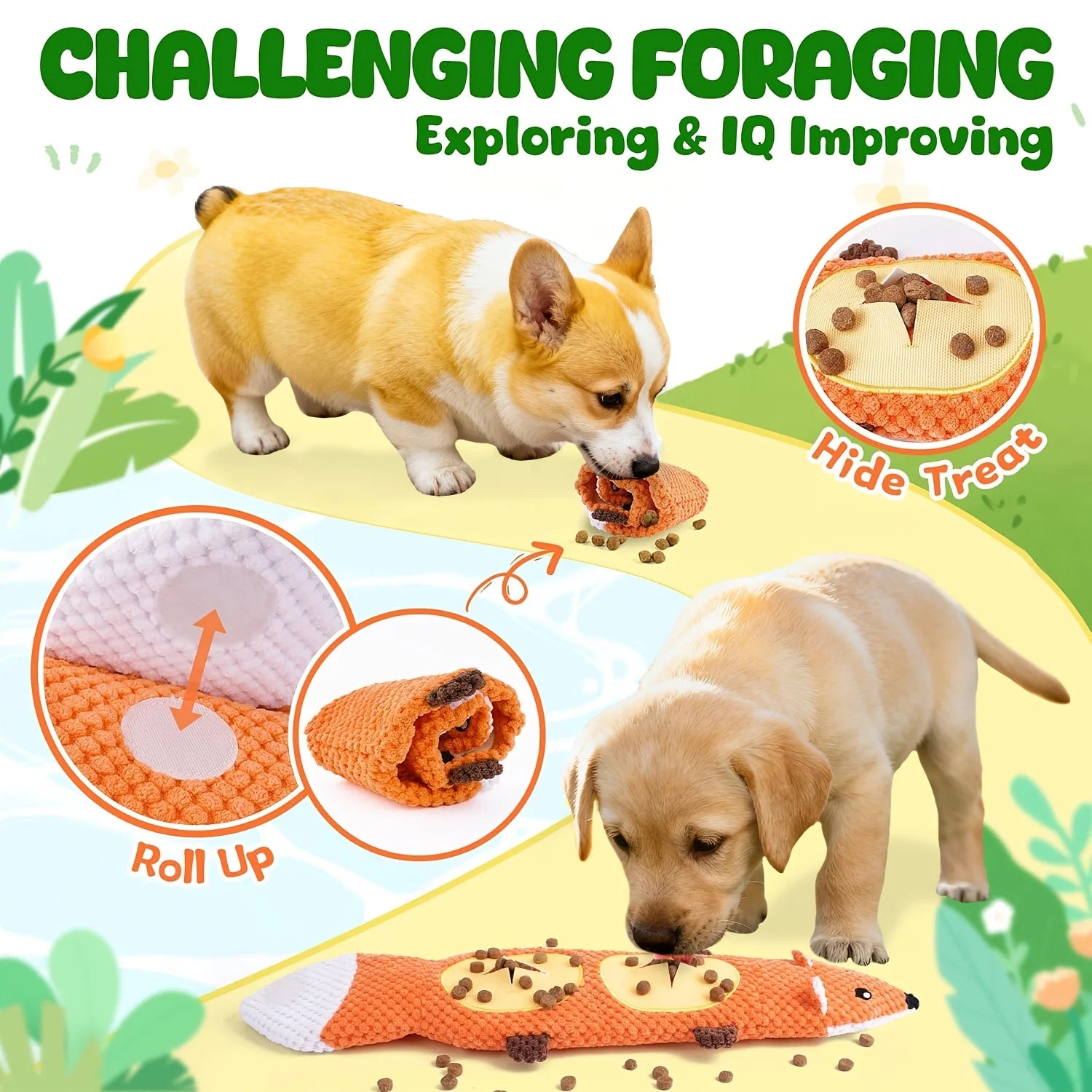 Interactive Toys Dog Toys for Aggressive Chewers, No Stuffing Interactive Dog Toys for Boredom and Teething, Squeaky Chew Toy