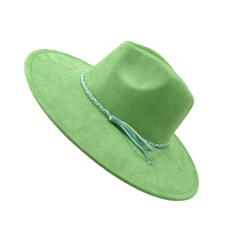 Gorras Para Hombres Three styles Suede Hat Water drop hat 9.5cm Wide Brim Fedora Hat Women's Autumn and Winter Felt Jazz Hat
