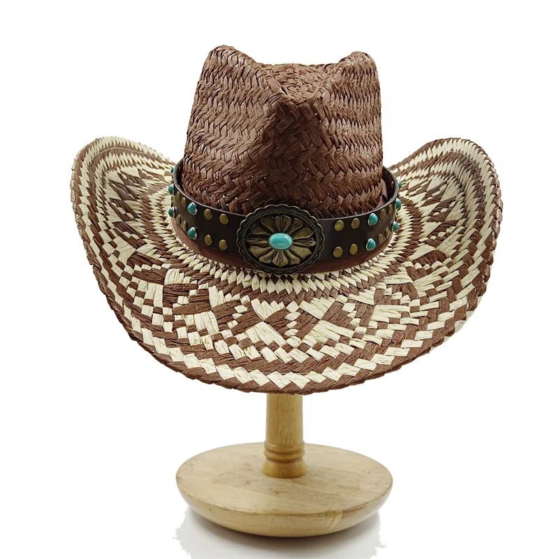 Straw hat women breathable sun hat fashion hollow retro straw hat hand-woven summer travel straw hat gorras para hombres