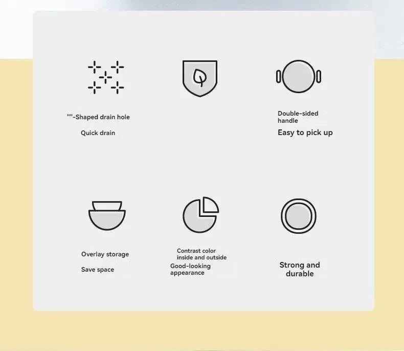 6-Piece Set/Double-Layer Draining Basket Kitchen Sink Strainer Basket Multifunctional Vegetable Washing Tool for Home Use