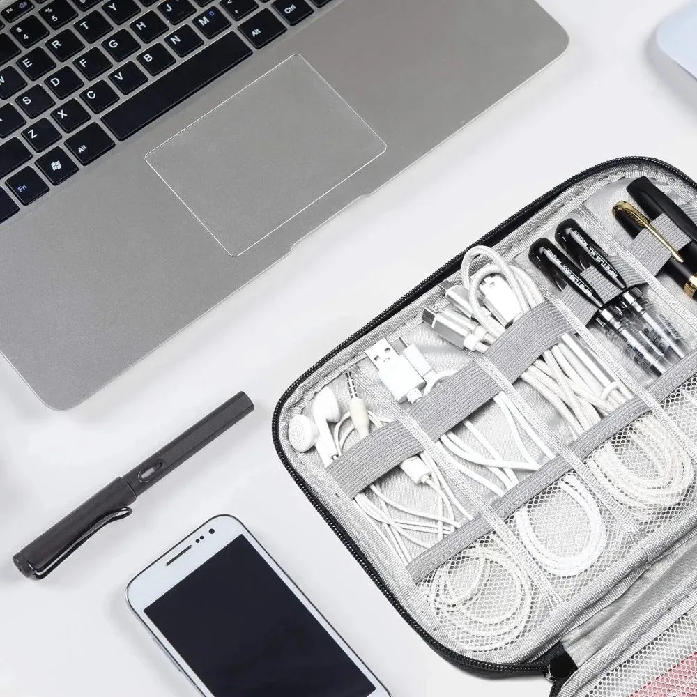 USB Charger Data Cable Storage Bags System Kit Case Cable Phone Earphone Wire Pen Power Bank Electronics Storage Bag Accessories