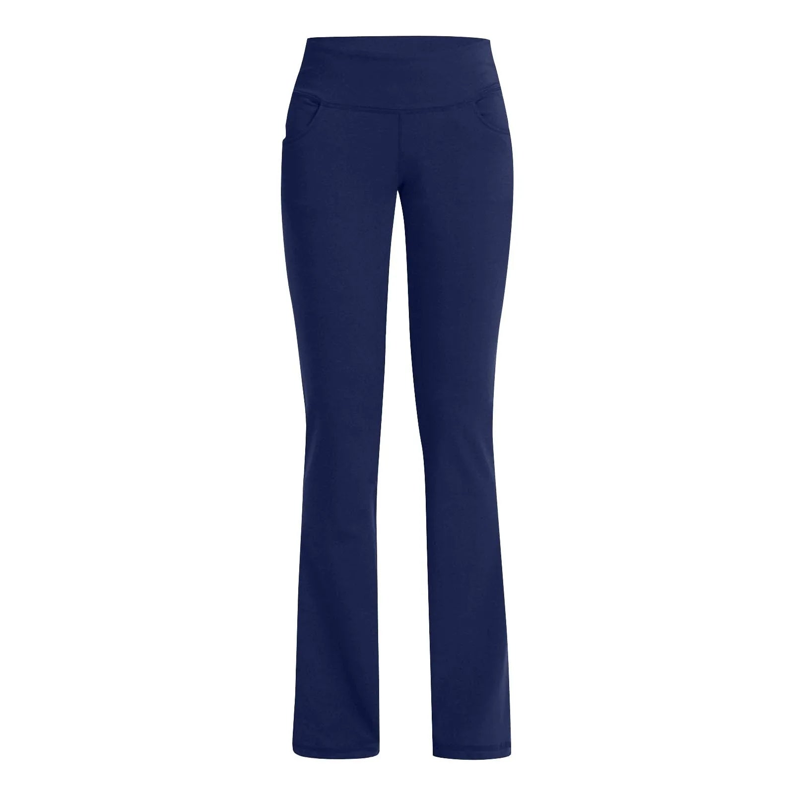 Flared Leggings Basic Yoga Pants With Pockets Women High Waist Breathable Comfortable Pants Gym Sports Slim Flared Tight Pants