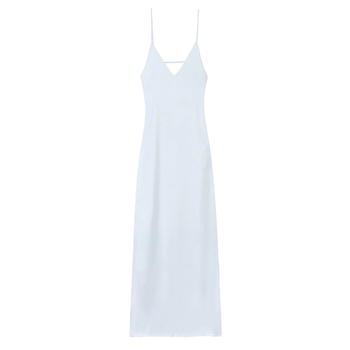 HH Women Summer Yellow Stain V Neck Sling Dress Elegant Sleeveless Loose Maxi Robes 2025 New Ladies Party Holiday Dresses