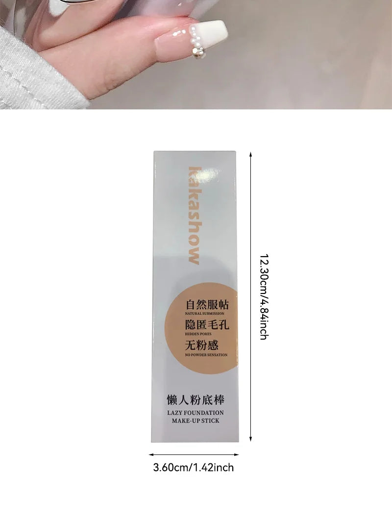 Lazy foundation stick, moisturizing and natural concealer makeup,matte makeup base,rare beauty,Keep makeup and sweat
