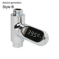 LED Display Household Water Shower Thermometer 5-85℃ Flow Self-powered Water Thermometer Monitoring Baby Care Energy Smart Meter
