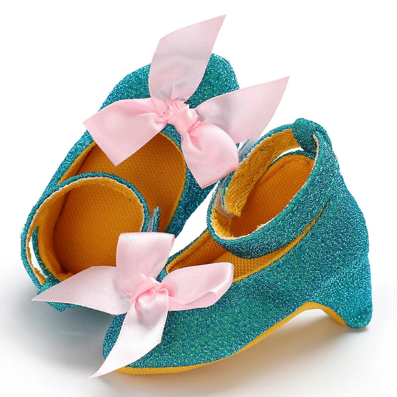 Spring and Autumn Girl Baby Anti slip Children's Shoes Girl Baby Beautiful Bow High Heels Girl Baby High Heels
