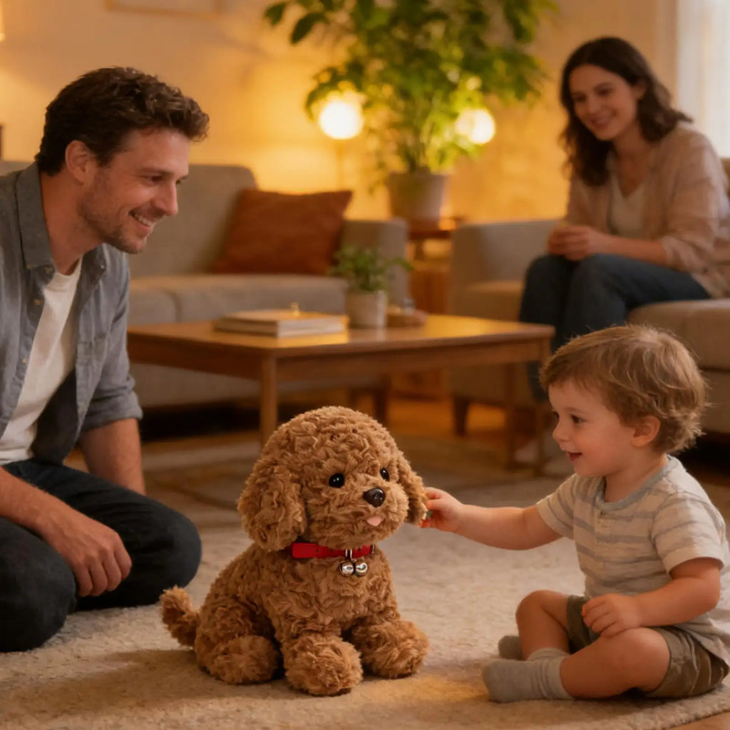Interactive Robot Puppy Plush Toy - Realistic Pet Toy Moving, Talking Electronic Puppy Dog for Kids, Boys, Girls, Teens