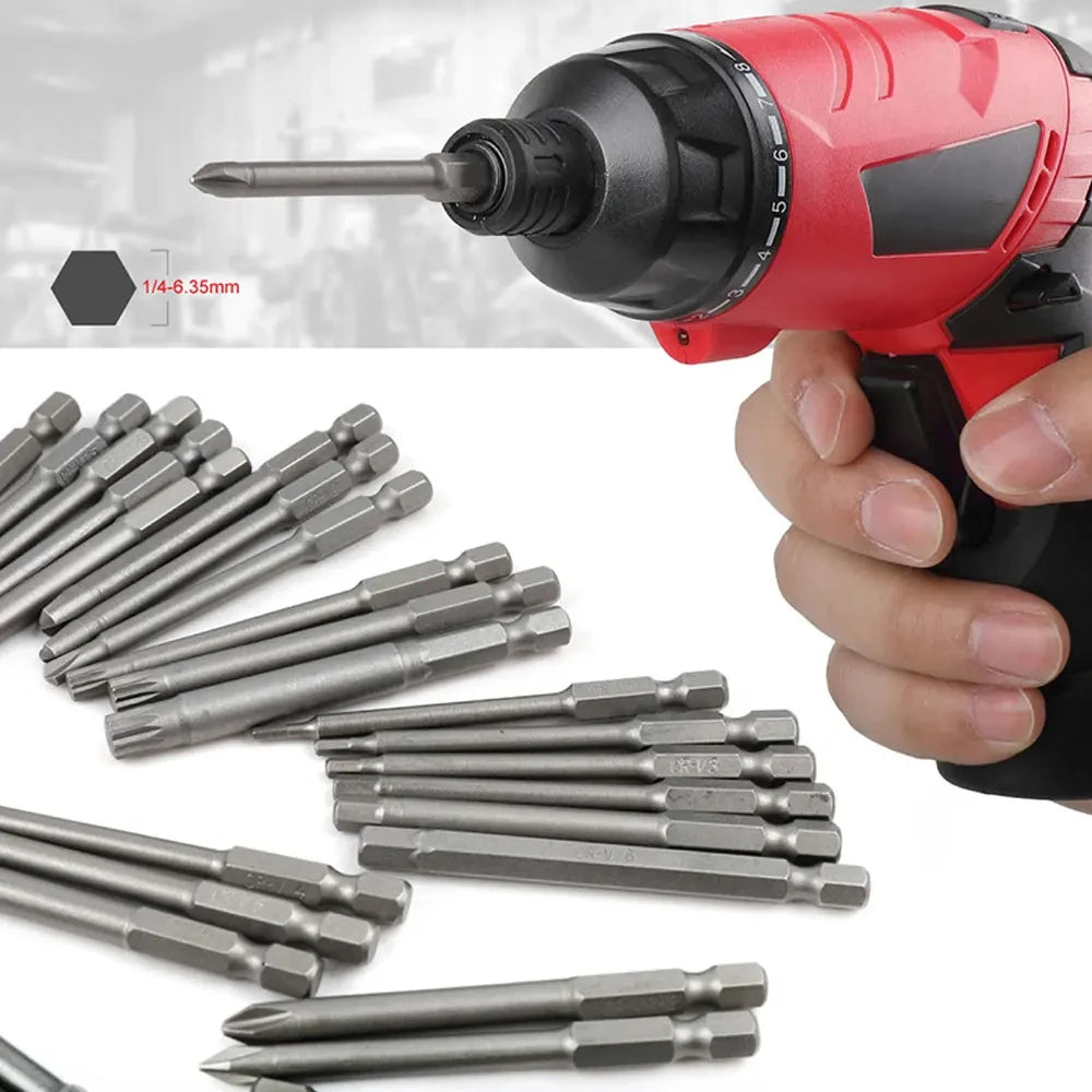 50 extra long screwdriver sets with 75mm safety screwdriver heads, Torx star shaped hexagonal wrench heads, fully automatic han