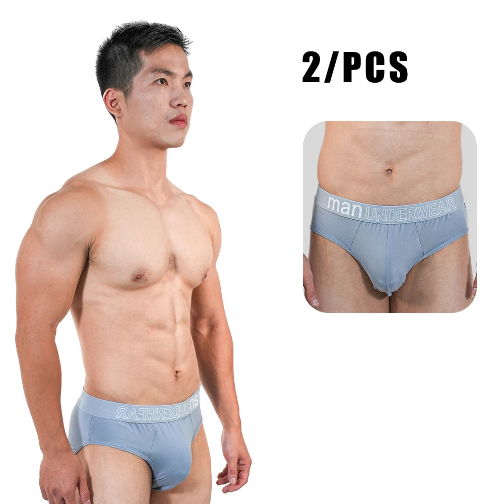 2Pcs Men‘s Large Briefs Mens Comfortable Underpants Man Sexy Gifts Underwear Stunend Breathable Triangle Panties Para Hombres