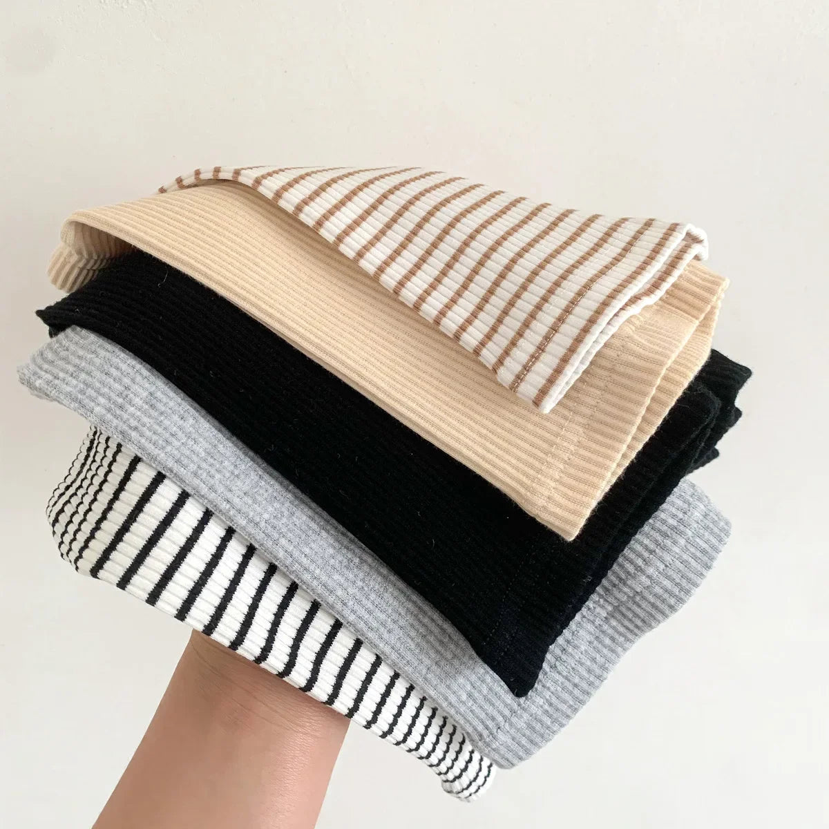 2024 Summer Baby Trousers Pants Ribbed Elastic Striped Pants Children's Casual Infant Clothing Kids Toddler Boys Girl Clothes
