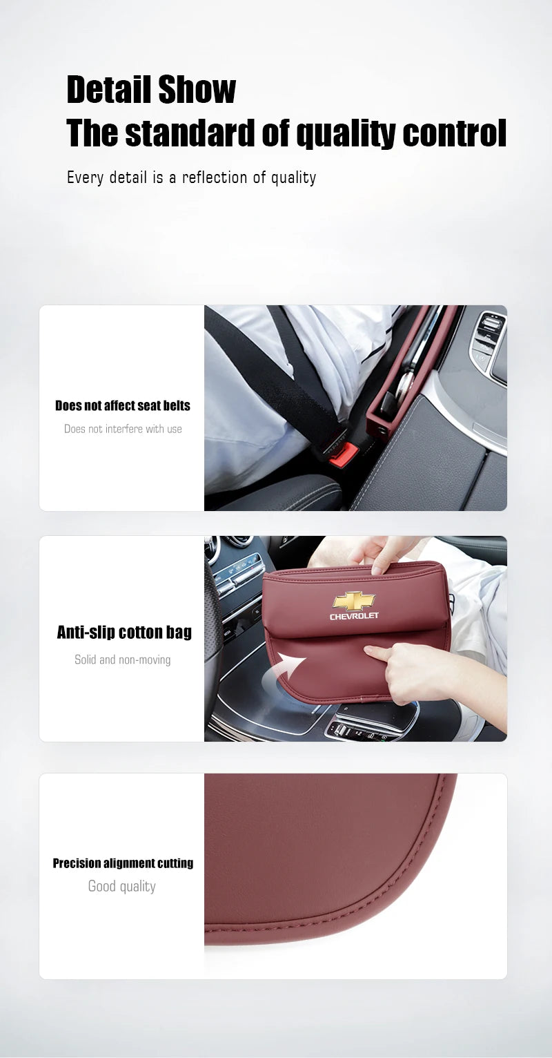 Car Accessories Seat Gap Organizer Box Leak-proof Storage Bag For Chevrolet Z71 Aveo Impala Lacetti Malibu Sail SS Cruze Sonic