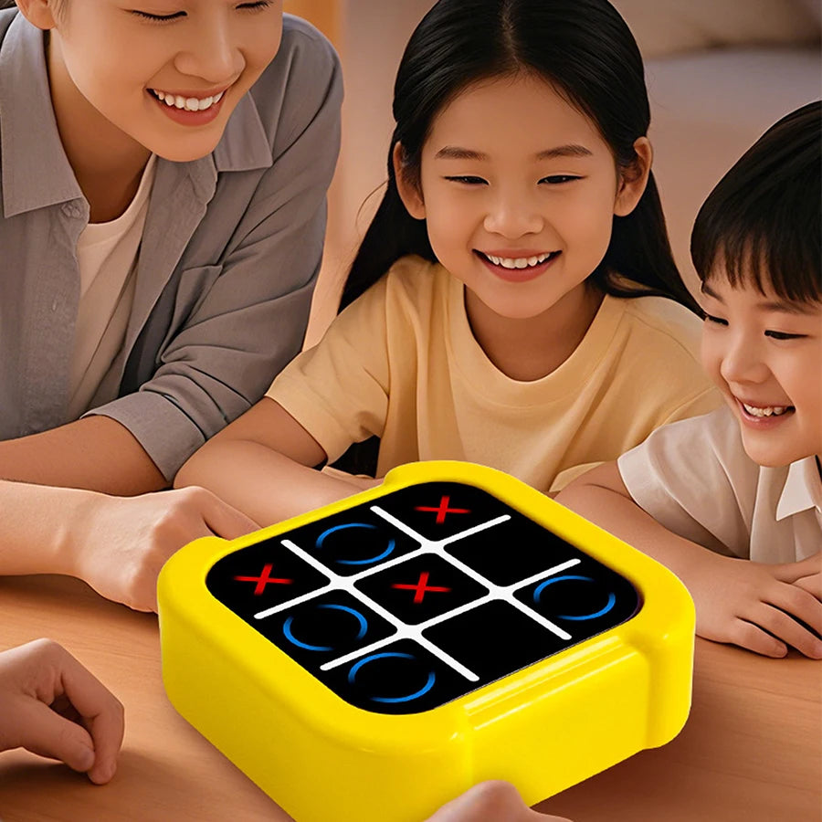 Kids' 4-in-1 Tic-Tac-Toe Game Toy: 1-on-1 Battles, Whack-A-Mole, Memory Challenge Machine for Children's Educational Games